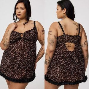 Torrid Leopard Print Chemise with Black Accents